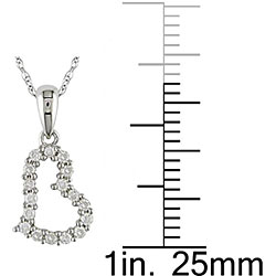 10k White Gold 1/5ct TDW Diamond Heart Necklace (H-I, I2-I3)