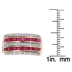 14k Yellow Gold Ruby and 1/3ct TDW Diamond Ring (H-I, I1)