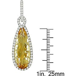 14k Gold Citrine and 1ct TDW Diamond Earrings (G-H, SI1-SI2)