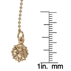 Caribe Gold  14k over Sterling  Silver Sun Charm Anklet