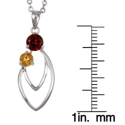 10k Gold Garnet and Citrine 'Eternal Love' Necklace of mother and child