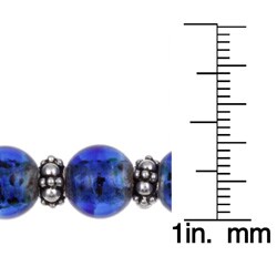 Charming Life 18-inch Cobalt Blue Art Glass Necklace