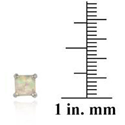 Silver Multi-colored Created Opal Stud Earrings (Case of 3 Pair)