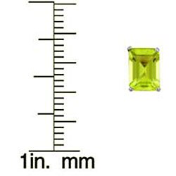 10k White Gold Basket-set Peridot Stud Earrings