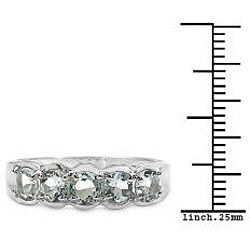 Sterling Silver Round-cut Aquamarine Ring