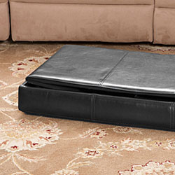 Nottingham Black Bonded Leather Storage Ottoman Bench