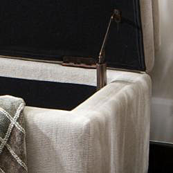 Brighton White Linen Storage Ottoman