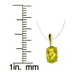 10k Yellow Gold Basket-set Oval Peridot Necklace