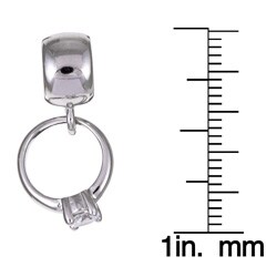 Signature Moments Sterling Silver Cubic Zirconia Engagement Ring Dangle Charm