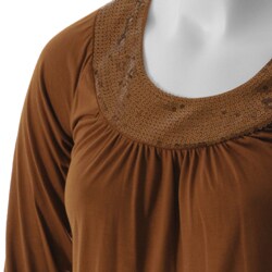 Everyday Brand Women's Plus Size Sequin Neck Tunic