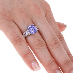 Tacori IV Sterling Silver Purple Cubic Zirconia Crescent Ring