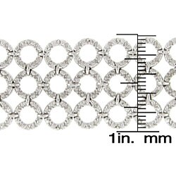 Sterling Silver 1ct TDW Diamond 3-row Circle Link Bracelet (J-K, I3)