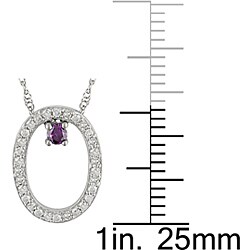 10k White Gold 1/6ct Pink and White Diamond Oval Necklace (H-I, I2-I3)