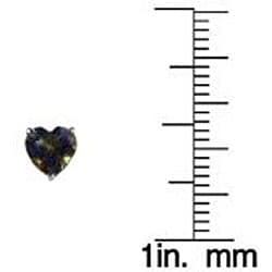 10k White Gold Basket-set Heart-cut Mystic Universe Topaz Earrings