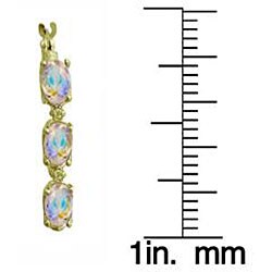10k Yellow Gold Mercury Mist Topaz and Diamond Accent Hoop Earrings