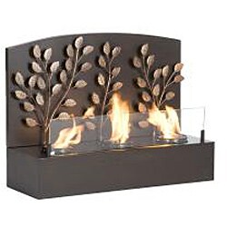 Vineyard Espresso Bronze Metal Wall Mount Fireplace