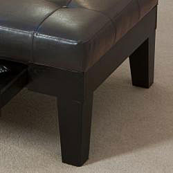 Chatham Dark Espresso Bonded Leather Storage Ottoman