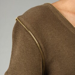 Adrienne Vittadini Women's Ribbed Zipper Tunic