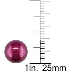 Sterling Silver Cranberry Freshwater Pearl Stud Earrings (9-10 mm)