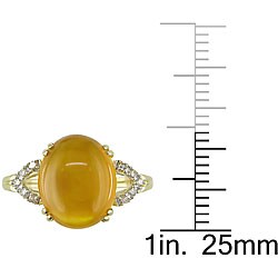 10K Yellow Gold 4 3/4 ct Citrine and Diamond Accent Ring (H-I, I2-I3)