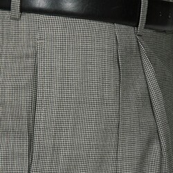 Austin Reed Men's Black/ White Check Pleated Gabardine Trousers