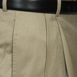 Austin Reed Men's Tan Pleated Gabardine Trousers