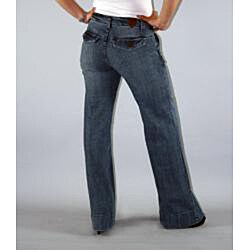 Institute Liberal Women's High Waist Medium Wash Wide-leg Trousers