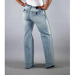 Institute Liberal Women's High Waist Light Wash Wide-leg Trousers