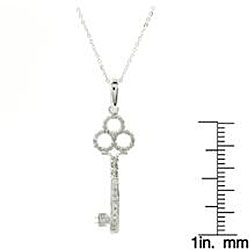 Sterling Silver 1/4ct TDW Diamond Key Necklace (H-I, I1-I2)