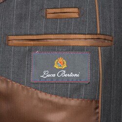 Luca Bertoni Men's Grey Pinstripe Two-button Suit
