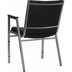Heavy Duty Black Patterned Upholstered Stack Chair with Arms (Case of 40)