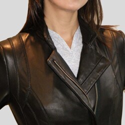 Izod Women's Plus Size Princess Seam Leather Jacket