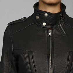 Collezione Italia Women's Plus Size Leather Moto Jacket