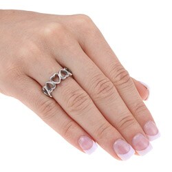 Stainless Steel Open Heart Design Ring