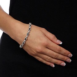 Sterling Silver Sapphire and Diamond Accent Bracelet