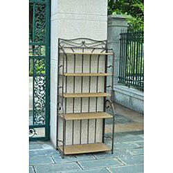 Valencia Brown Resin Wicker/ Steel 5-tier Shelf