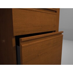 Bestar Prestige Credenza with Pedestals and Hutch