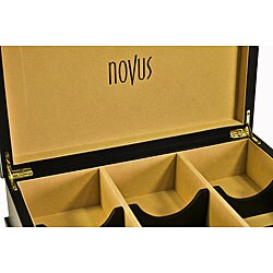 Novus AT15090300 Lined Black Wooden Tea Chest