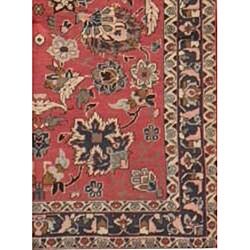 Persian Hand-knotted Hamadan Red/ Ivory Wool Rug (5'4 x 10')