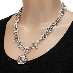 Stainless Steel Large Crystal Necklace Necklace
