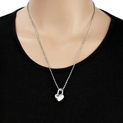 Stainless Steel Cubic Zirconia Love Heart Necklace