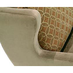 Modern Olive Fabric Love Seat