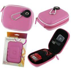 rooCASE Pink Med EVA Hard Shell Memory Foam Case for Flip Mino HD Camcorder