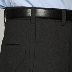 Austin Reed Men's Charcoal Flat-front Washable Reflex Dress Pants