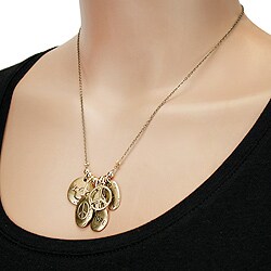Goldtone 'Peace and Hope' Multiple Charms Necklace