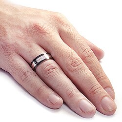 Stainless Steel Polished Black Edge Ring