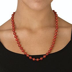 Angelina D'Andrea Red Jade 24-inch Beaded Necklace