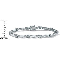 Ultimate CZ Platinum over Sterling Silver Clear Cubic Zirconia Link Bracelet