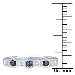 10k White Gold Sapphire and 1/4ct TDW Diamond Ring (I-J, I2)