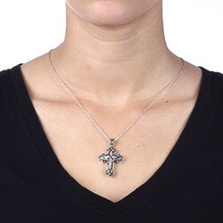 Sterling Silver 5/8ct TDW Diamond Cross Pendant (I-J, I2-I3)
